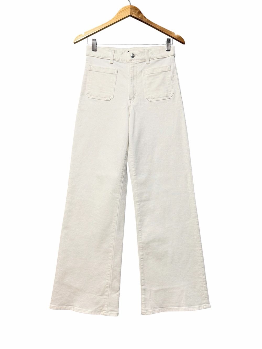 Madewell Emmy Wide Leg Jeans Size 27 Winter White High Rise Full Length
